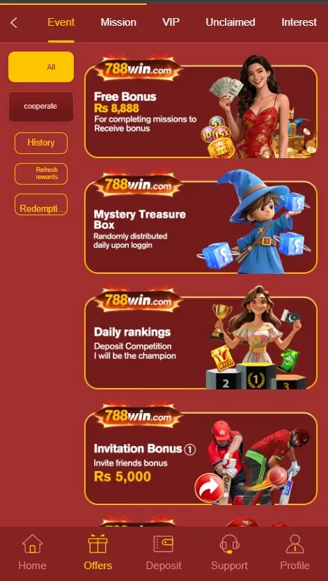 788Win bonuses