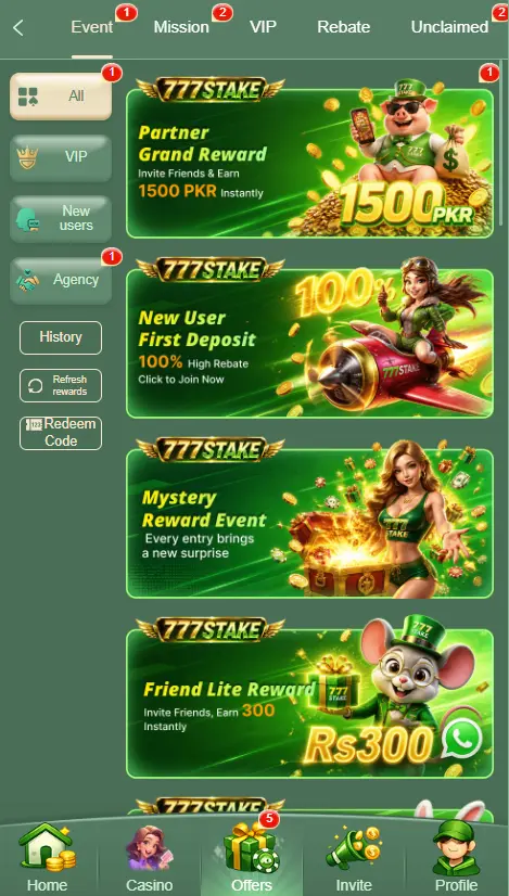 777stake game offers